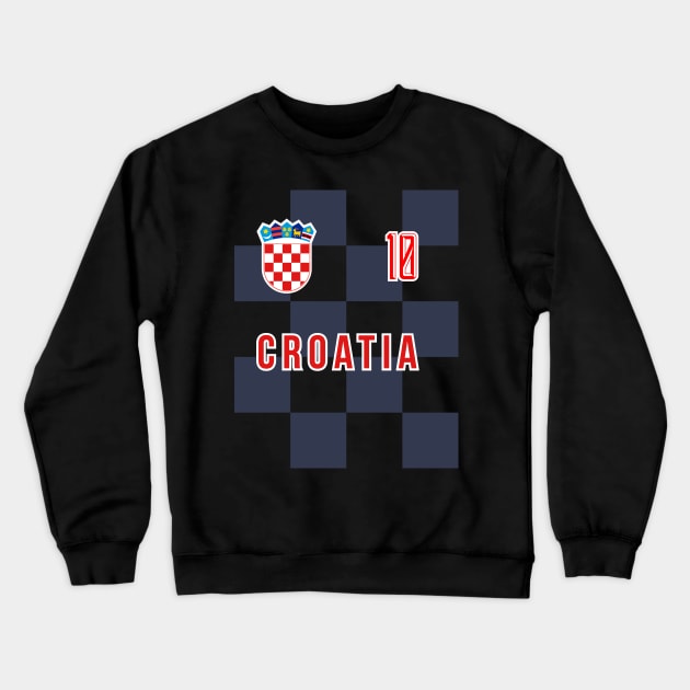 Croatia National Team Checkered Away Jersey Style Crewneck Sweatshirt by CR8ART